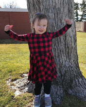 Load image into Gallery viewer, Buffalo Plaid Twirly Dress