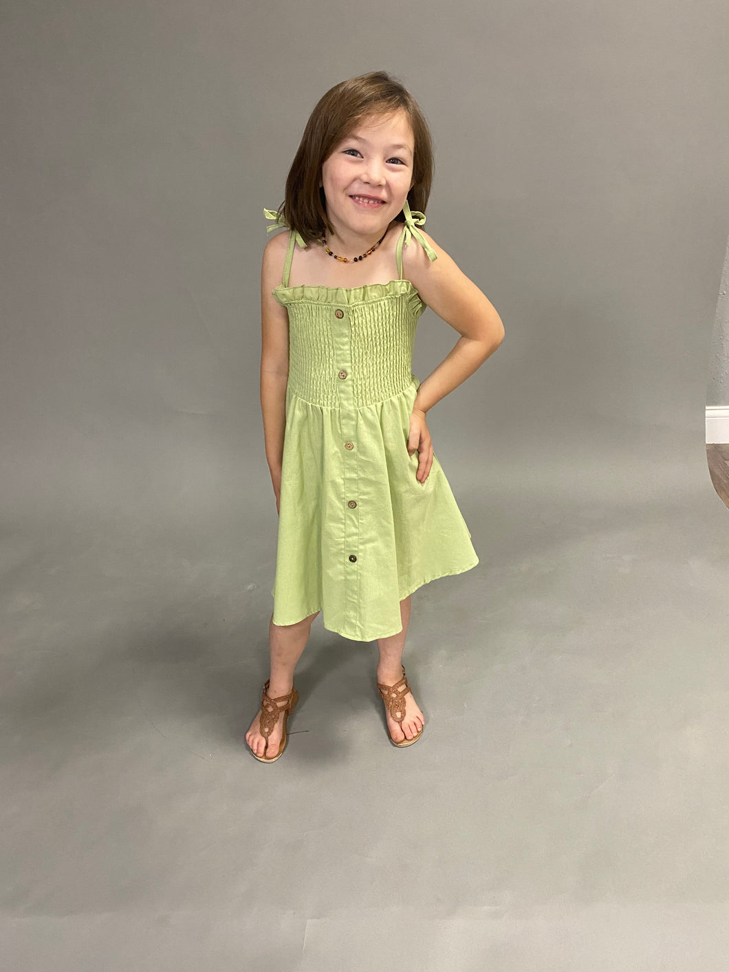 Green Smocked Dress