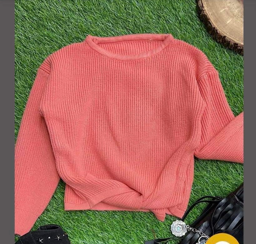 Coral Tie Front Sweater