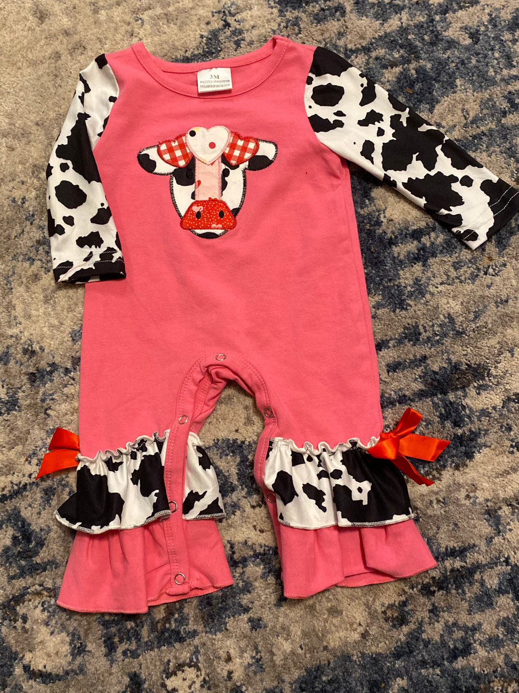 Pink Cow Romper