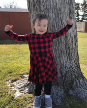 Load image into Gallery viewer, Buffalo Plaid Twirly Dress
